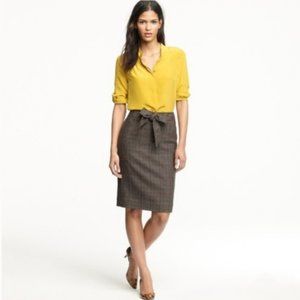 J.Crew No. 2 Pencil Skirt in Glen Plaid 100% Wool
